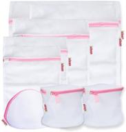 🧺 premium mesh laundry wash bag set (8 packs) - best zipper bra washer protector for delicates, undergarments, baby clothes - ideal for washing machine, college students, and travel logo