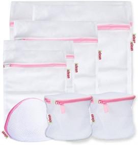 img 4 attached to 🧺 Premium Mesh Laundry Wash Bag Set (8 Packs) - Best Zipper Bra Washer Protector for Delicates, Undergarments, Baby Clothes - Ideal for Washing Machine, College Students, and Travel