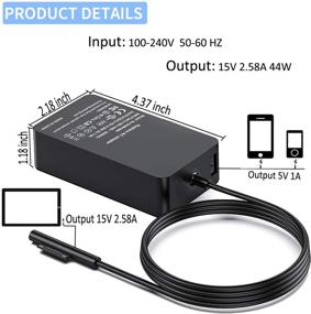 img 2 attached to 🔌 Smartwifi 15V 2.58A 44W Portable Charger for Surface Laptop, Surface Pro, Surface Book, and Pro Models