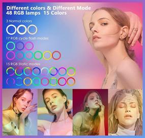 img 3 attached to 🌟 TP01 63" Ring Light with Tripod: 10" Selfie Ring Light & RGB Color Control for YouTube, Tiktok & Live Streaming