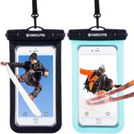 📱 omelpis waterproof phone pouch - universal waterproof case for iphone 13, 11, 12 mini, pro, max, x, 6 plus, motorola, and all devices up to 7'' - underwater dry bag for skiing, surfing, beach - pack of 2 logo