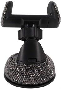 img 1 attached to 🚗 Stylish Rhinestone-Embellished Radish Stars Adjustable Dashboard Car Phone Mount with Strong Sticky Hold