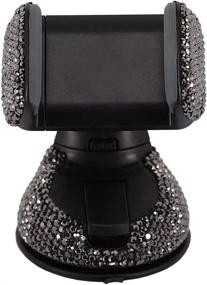 img 3 attached to 🚗 Stylish Rhinestone-Embellished Radish Stars Adjustable Dashboard Car Phone Mount with Strong Sticky Hold