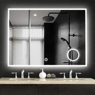 🪞 neutype large led mirrors: dimmable lighting & magnifier, ideal for vanity makeup and shaving - touch button, 36"x28 logo
