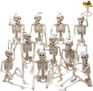 spook-tacular set of 10 hanging skeletons for halloween - joyin 16” logo