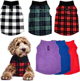 img 4 attached to 🐶 6-Piece Dog Clothes Sweater Set with Leash Ring - Soft Winter Pet Clothes, Warm Sweatshirt, PET Fleece Sweater Vest - Cozy Jacket for Dogs - Supplies