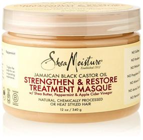 img 4 attached to Обзор средства Shea Moisture Jamaican Black Castor Oil Strengthen & Restore Treatment Masque: решение для ухода за волосами, 12 унций.