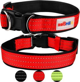 img 4 attached to 🐾 HAOPINSH Reflective Dog Collar – Adjustable Pet Collar with Buckle, Light for Large, Medium & Small Dogs – Soft, Comfortable & Breathable