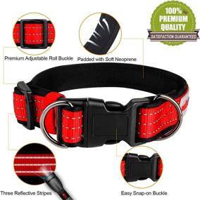 img 1 attached to 🐾 HAOPINSH Reflective Dog Collar – Adjustable Pet Collar with Buckle, Light for Large, Medium & Small Dogs – Soft, Comfortable & Breathable