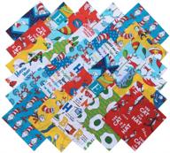 🧵 dr. seuss favorites: robert kaufman original precut 6.5-inch cotton fabric quilting squares charm pack assortment logo