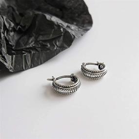 img 1 attached to 🌸 Vintage Boho Small Hoop Earrings: 925 Sterling Silver Filigree, Hypoallergenic, Personalized Unisex Jewelry