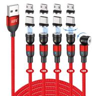 🔌 540° magnetic charging cable 5-pack - 10ft, aufu magnetic charger cable for type c - magnetic micro usb cable, 360° magnetic phone charger - 10ft logo