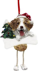 img 1 attached to 🎨 Hand Painted Customizable Brittany Spaniel Ornament with Adorable Dangling Legs - Perfect Christmas Decoration