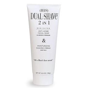 img 4 attached to 💆 Dual-Shave (HiS) 2in1 Medicated Shaving Cream: Moisturizing Shave Cream & Anti-Acne Facial Wash for Sensitive Skin