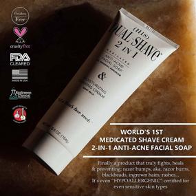 img 2 attached to 💆 Dual-Shave (HiS) 2in1 Medicated Shaving Cream: Moisturizing Shave Cream & Anti-Acne Facial Wash for Sensitive Skin