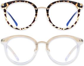 img 4 attached to 👓 ANDWOOD Blue Blockers Glasses: Retro Cute Women's Blue Light Blocking Eyewear for Computer Screen Eye Strain Relief