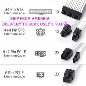 img 3 attached to 💡 Enhance Your Power Supply Connections with Zezzio 6PCS Extension Power Cable Kit (White)