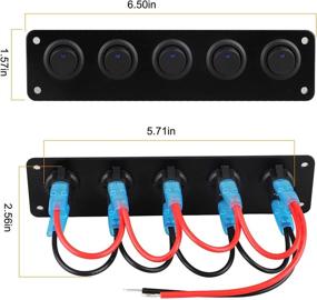 img 3 attached to 🔒 Waterproof 5 Gang 3 Pin Rocker Switch Panel: Ideal for Cars, Trucks, Trailers, Marine Boats, RVs, and More!