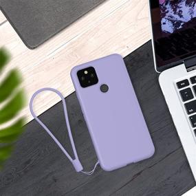 img 1 attached to 📱 Abitku Silicone Gel Rubber Case Cover for Google Pixel 5a 5G – Slim, Shockproof, Microfiber Lining – Clove Purple