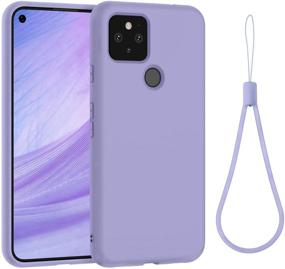 img 4 attached to 📱 Abitku Silicone Gel Rubber Case Cover for Google Pixel 5a 5G – Slim, Shockproof, Microfiber Lining – Clove Purple