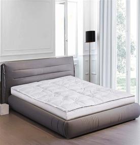 img 3 attached to Queen Size White Luxury 5-inch 🛏️ Down Pillowtop Featherbed by Blue Ridge Home Fashions