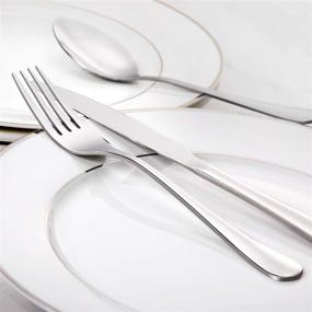 img 3 attached to 🍴 Hiware 12-Piece Dinner Forks Set: Premium Stainless Steel Cutlery Forks - Mirror Polished, Dishwasher Safe - 8 Inch Size