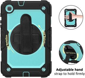 img 2 attached to 📱 Lapogy Samsung Galaxy Tab A 8.4 2020 Case with Screen Protector, Kickstand & Hand Strap - Shockproof Protective Cover, Heavy Duty Full Body Drop Resistance (Light Blue)