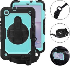img 1 attached to 📱 Lapogy Samsung Galaxy Tab A 8.4 2020 Case with Screen Protector, Kickstand & Hand Strap - Shockproof Protective Cover, Heavy Duty Full Body Drop Resistance (Light Blue)