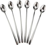 🥄 dealight long handle spoon set - premium 9-inch stainless steel iced teaspoons for mixing and stirring, set of 6 (heavy duty) logo