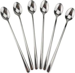 img 4 attached to 🥄 DEALIGHT Long Handle Spoon Set - Premium 9-inch Stainless Steel Iced Teaspoons for Mixing and Stirring, Set of 6 (Heavy Duty)