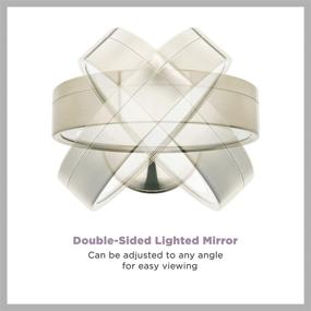 img 2 attached to 💄 Conair Reflections Double-Sided LED Lighted Vanity Makeup Mirror: Satin Nickel, 1x/10x Magnification for Effortless Beauty