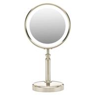 💄 conair reflections double-sided led lighted vanity makeup mirror: satin nickel, 1x/10x magnification for effortless beauty логотип