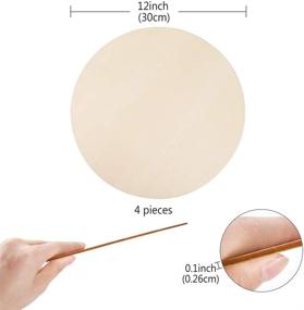 img 3 attached to 🔲 Caydo 4-Pack 12 Inch Unfinished Round Wood Circles for Craft Pyrography, Painting, and Door Hanger