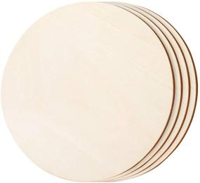 img 4 attached to 🔲 Caydo 4-Pack 12 Inch Unfinished Round Wood Circles for Craft Pyrography, Painting, and Door Hanger