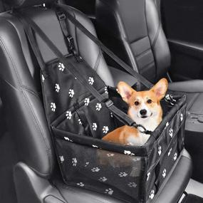 img 3 attached to 🐶 BestFire Dog Car Seats: Waterproof, Foldable & Portable Pet Booster Seat for Small Dogs (Medium Pets Under 11 lb), Including Seat Belt