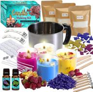 complete candle making kit: glass jars, dried flowers, soy wax, beeswax, essential oils & more! diy starter kit for adults and beginners logo