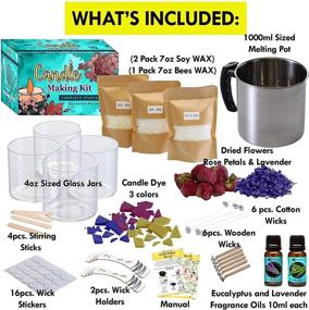 img 3 attached to Complete Candle Making Kit: Glass Jars, Dried Flowers, Soy Wax, Beeswax, Essential Oils & More! DIY Starter Kit for Adults and Beginners