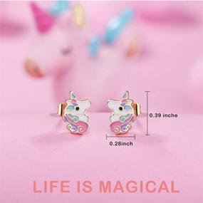 img 1 attached to 🦄 Hypoallergenic Gold Unicorn Stud Earrings - Cute Jewelry Gifts for Girls, Daughter, Granddaughter - Perfect for Birthdays, Christmas, Back to School