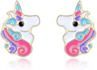 🦄 hypoallergenic gold unicorn stud earrings - cute jewelry gifts for girls, daughter, granddaughter - perfect for birthdays, christmas, back to school logo