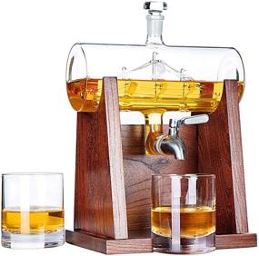 img 3 attached to Jillmo Whiskey Decanter Set: 1250ml Decanter with 2 Glasses for a Perfect Whiskey Tasting Experience