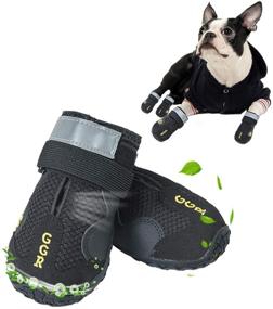 img 4 attached to 🐾 GGR Summer Dog Pet Boots - Breathable and Wearproof Outdoor Running Shoes (4 Pcs)