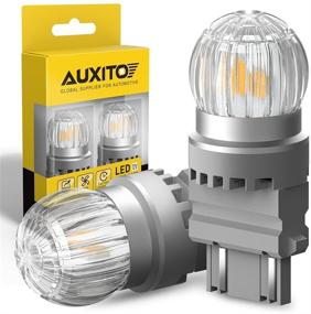 img 4 attached to 🔆 AUXITO 3157 LED Bulbs: Amber Yellow Turn Signal Blinker Bulbs (Pack of 2)