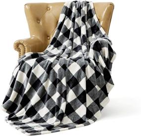 img 4 attached to 🔥 FFLMYUHUL I U: Luxurious Ultra Soft Lightweight Throw Blanket - Cozy Cabin Geometric Plaid Design - Perfect for Bed or Couch - Warm and Fuzzy - 50'' X 60'' - Black-and-White Check