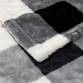 img 1 attached to 🔥 FFLMYUHUL I U: Luxurious Ultra Soft Lightweight Throw Blanket - Cozy Cabin Geometric Plaid Design - Perfect for Bed or Couch - Warm and Fuzzy - 50'' X 60'' - Black-and-White Check