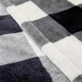 img 2 attached to 🔥 FFLMYUHUL I U: Luxurious Ultra Soft Lightweight Throw Blanket - Cozy Cabin Geometric Plaid Design - Perfect for Bed or Couch - Warm and Fuzzy - 50'' X 60'' - Black-and-White Check