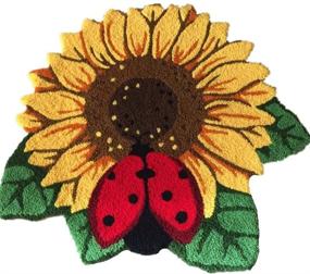 img 1 attached to 🌻 YOUSA Sunflower Door Mat - Flower Shaped Rug with Anti-Slip Design - 30.3'' x 25.6''