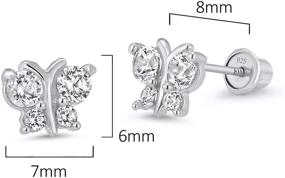 img 3 attached to Серьги Sterling Butterfly Zirconia Screwback