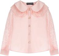 scarlet darkness victorian shirt: elegant doll collar button-down with lace sleeves for girls (6-12 years) logo