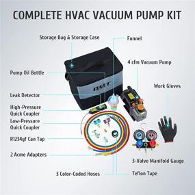 img 1 attached to Complete R1234yf AC Gauge Set with Vacuum Pump, Leak Detector & Quick Couplers - Orion Motor Tech