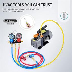 img 3 attached to Complete R1234yf AC Gauge Set with Vacuum Pump, Leak Detector & Quick Couplers - Orion Motor Tech